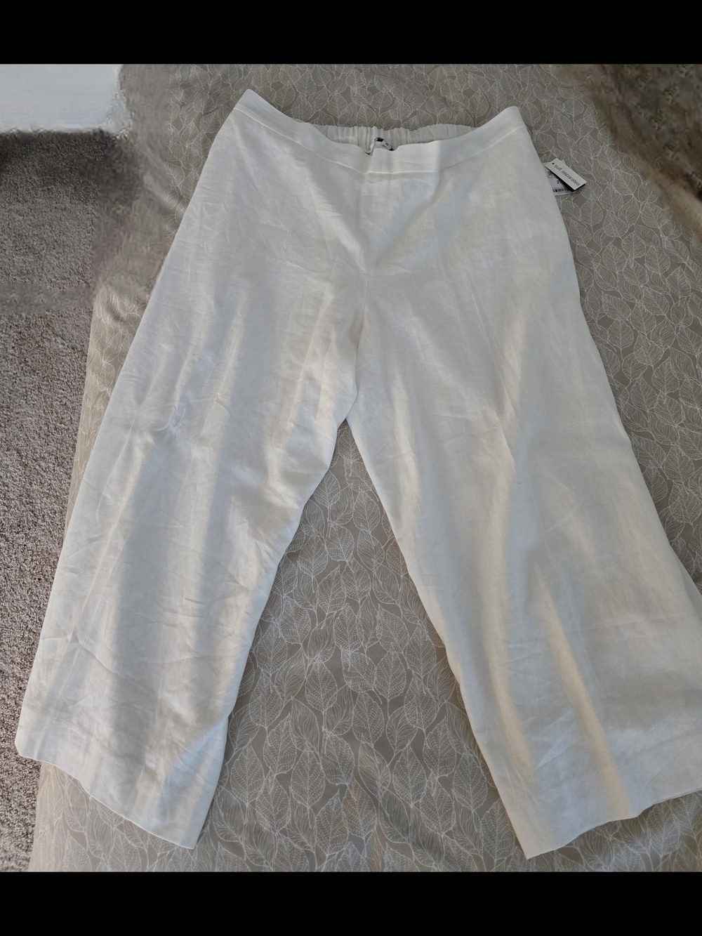 Bar III White Wide-Leg Cropped Pants